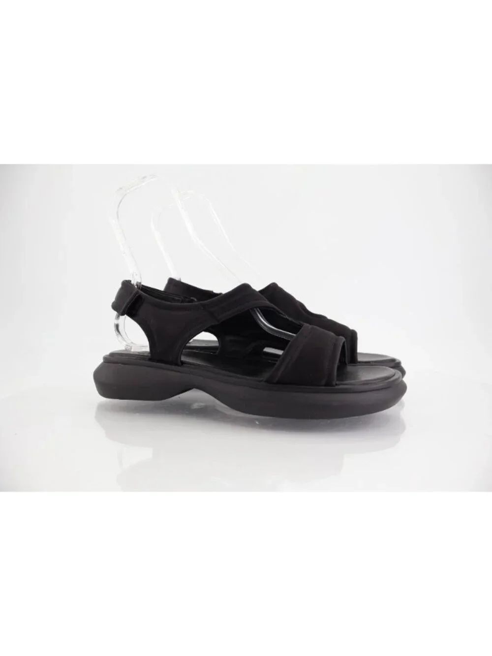 Vince Fresca Sandals Womens 10 Shoes black Strappy Hook & Loop Casual Flats
